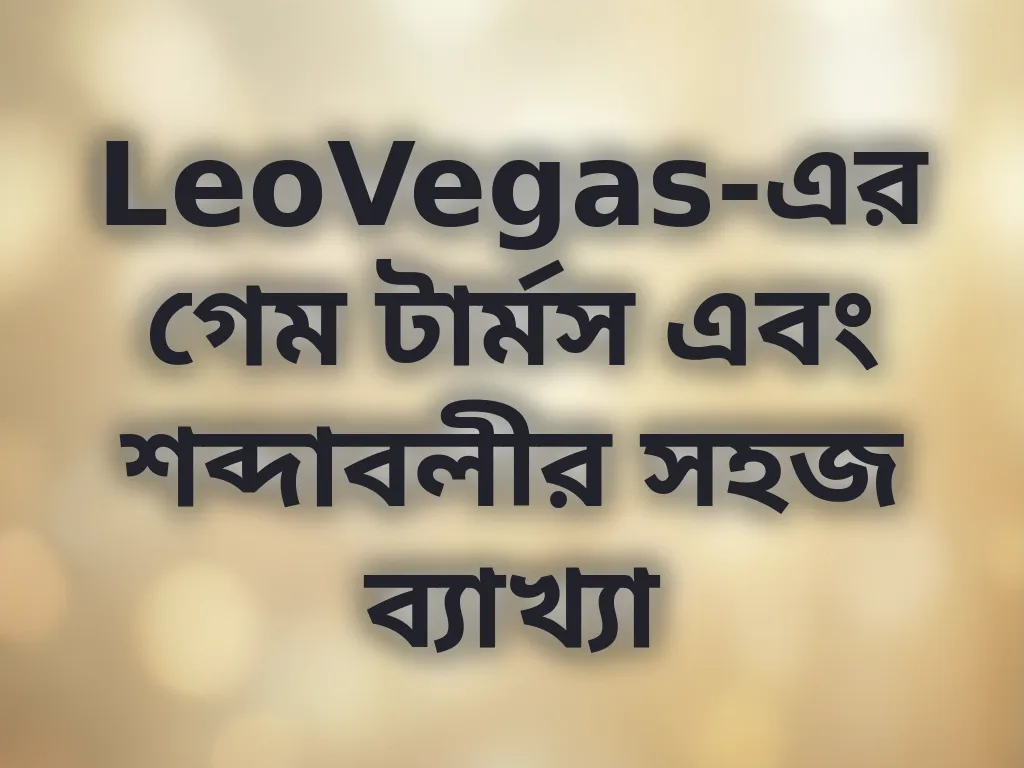 LeoVegas-এর গেম টার্মস এবং শব্দাবলীর সহজ ব্যাখ্যা